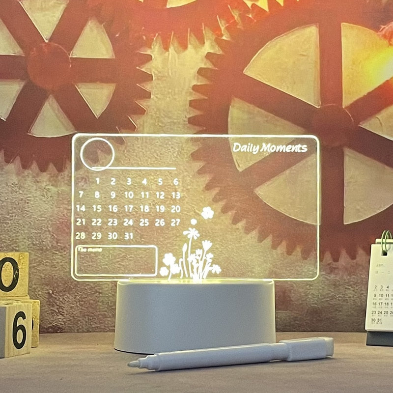 LED Bureau Lamp Acryl Berichtenbord