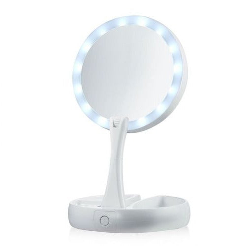 LED Opvouwbare Make-up Spiegel met Verlichting
