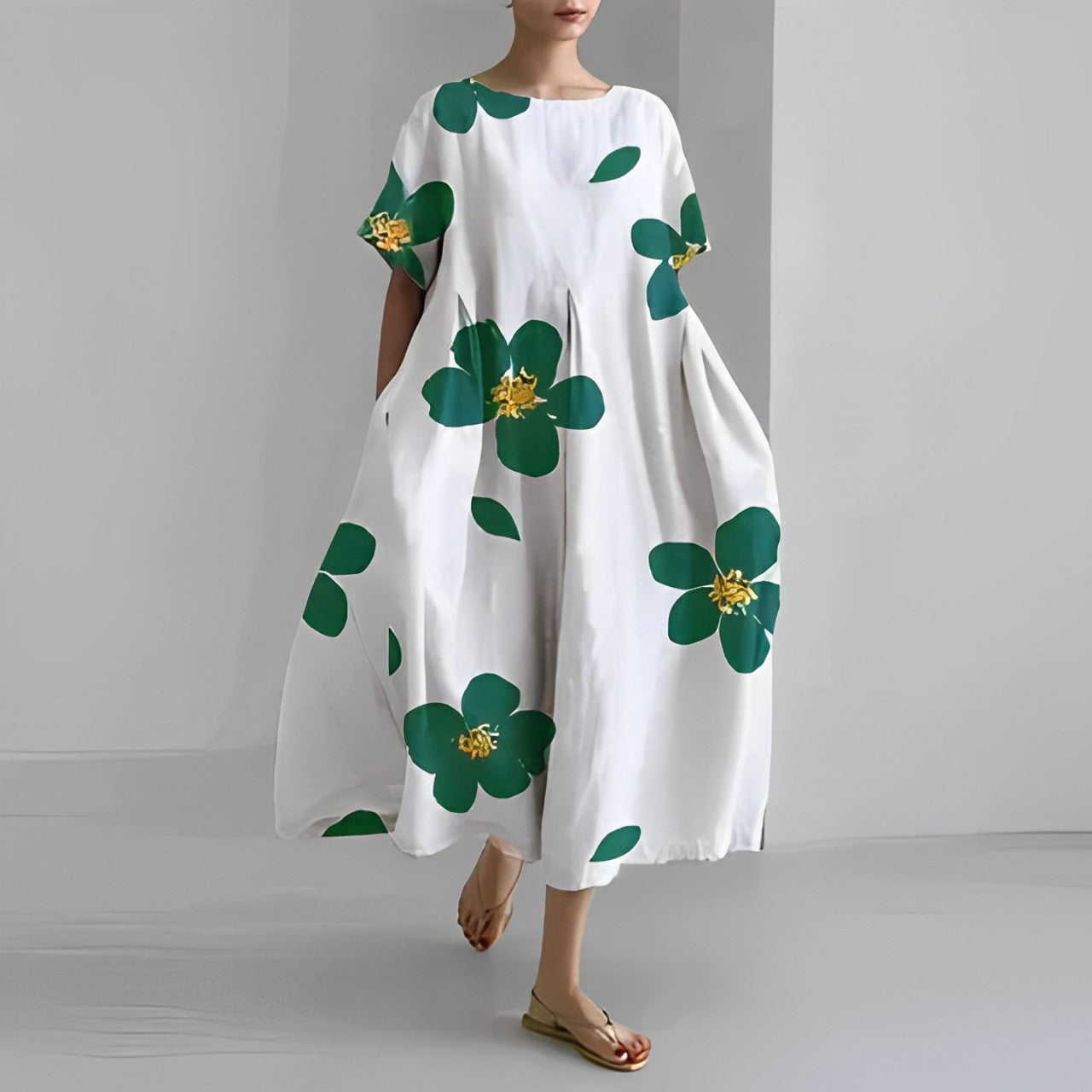 Bedrukte Jurk Dames – Elegante A-lijn Jurk met Floral Design voor Feestelijke Gelegenheden