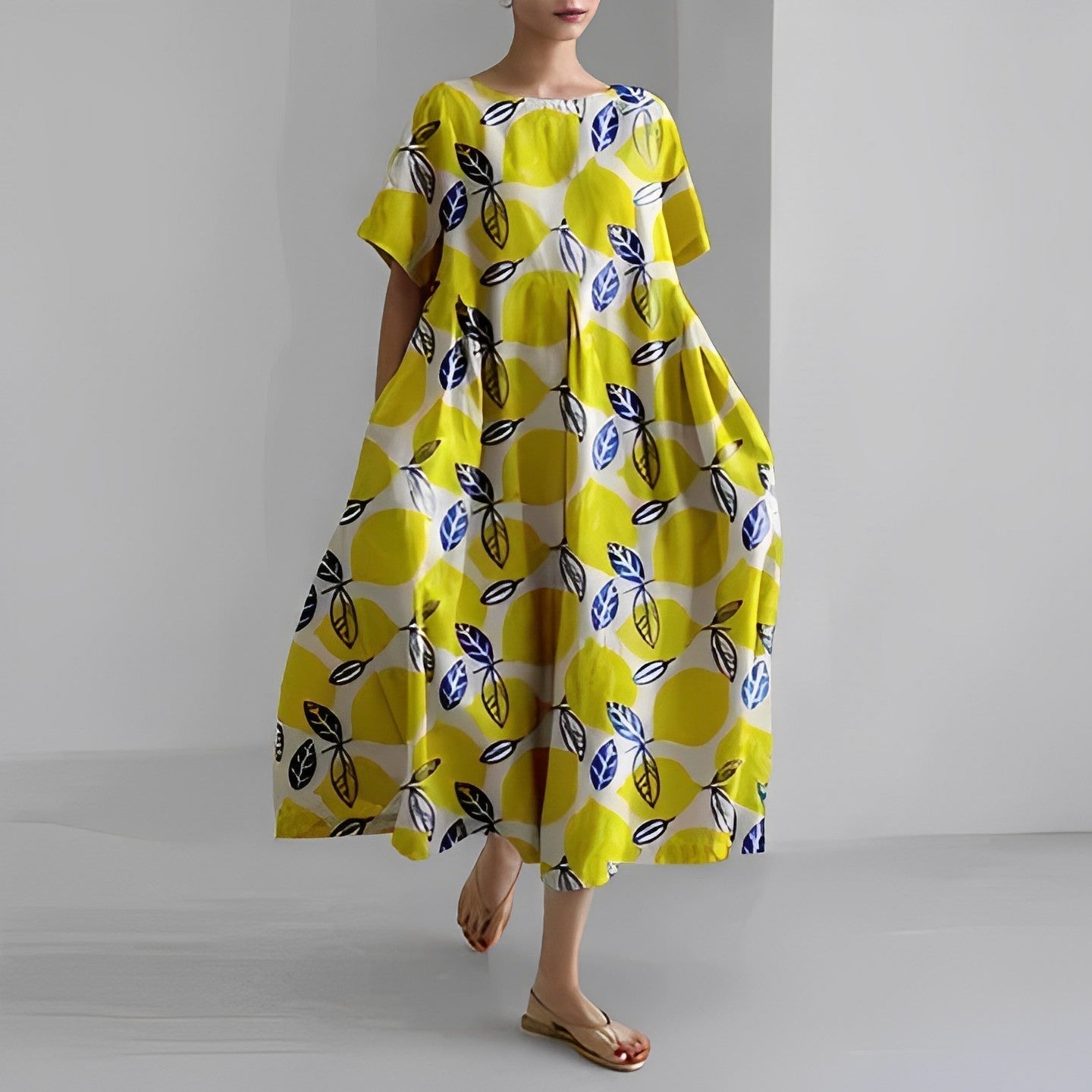 Bedrukte Jurk Dames – Elegante A-lijn Jurk met Floral Design voor Feestelijke Gelegenheden