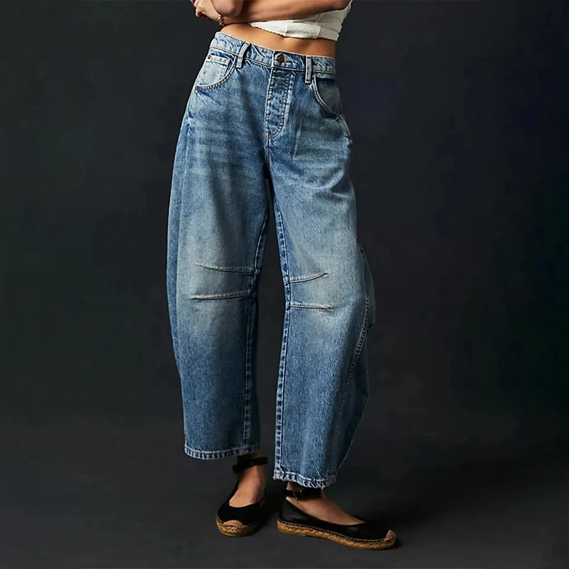 Dames Jeans met Wijde Pijpen – Comfortabele en Trendy Broek voor Casual Outfits