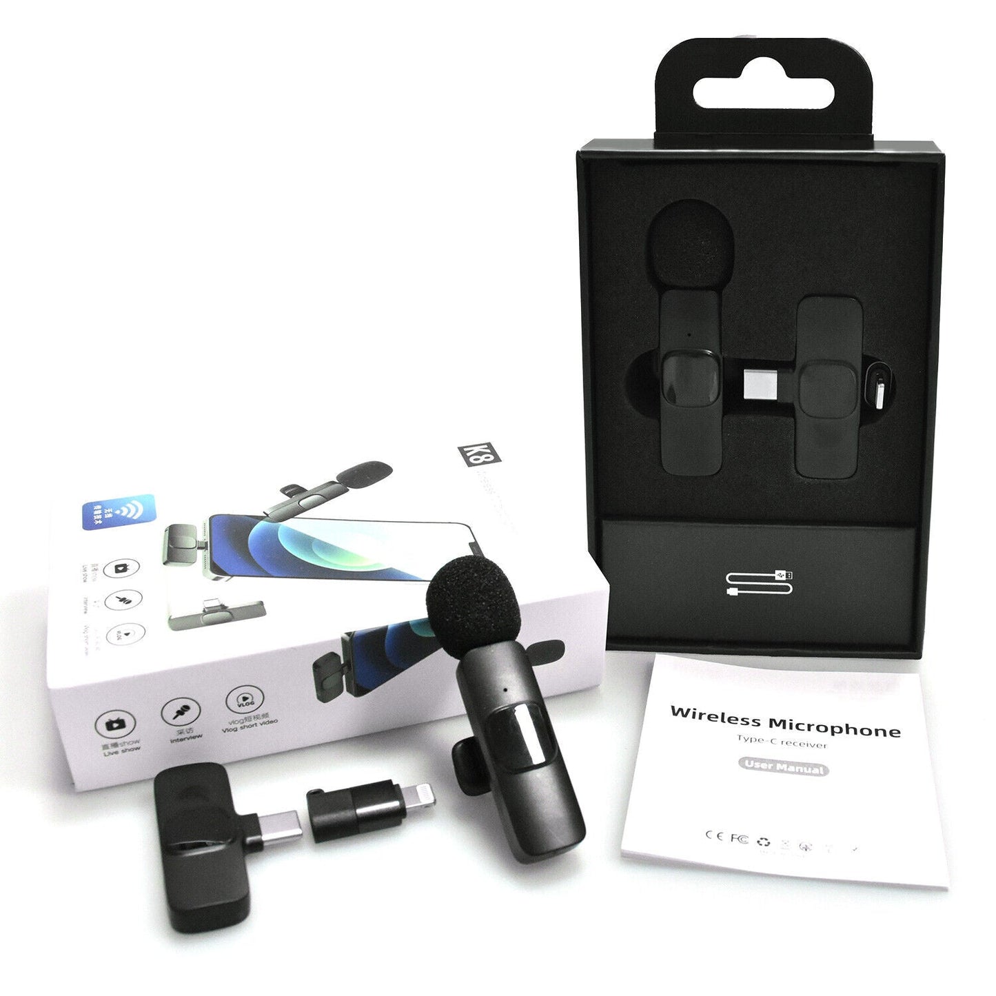 Lavalier Microfoon Draadloos Clip-on 3.5mm Jack