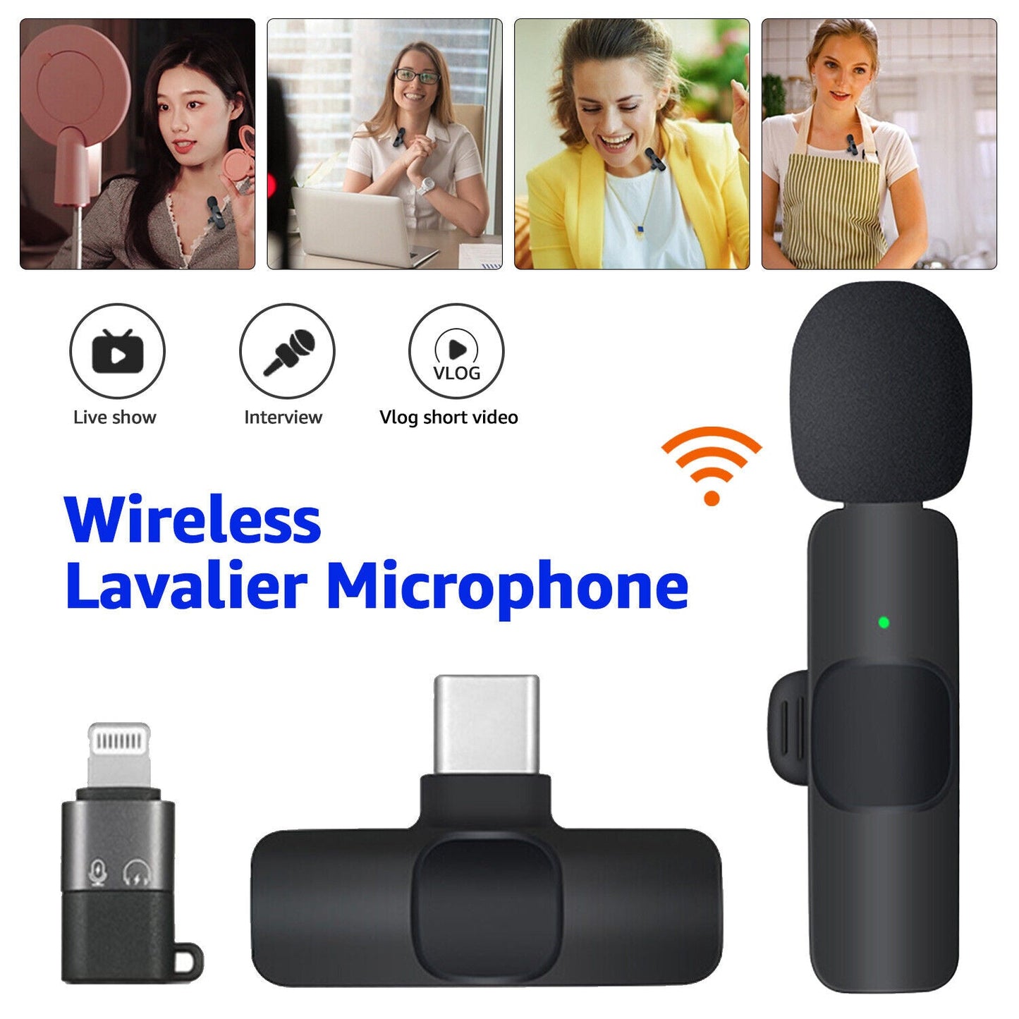 Lavalier Microfoon Draadloos Clip-on 3.5mm Jack