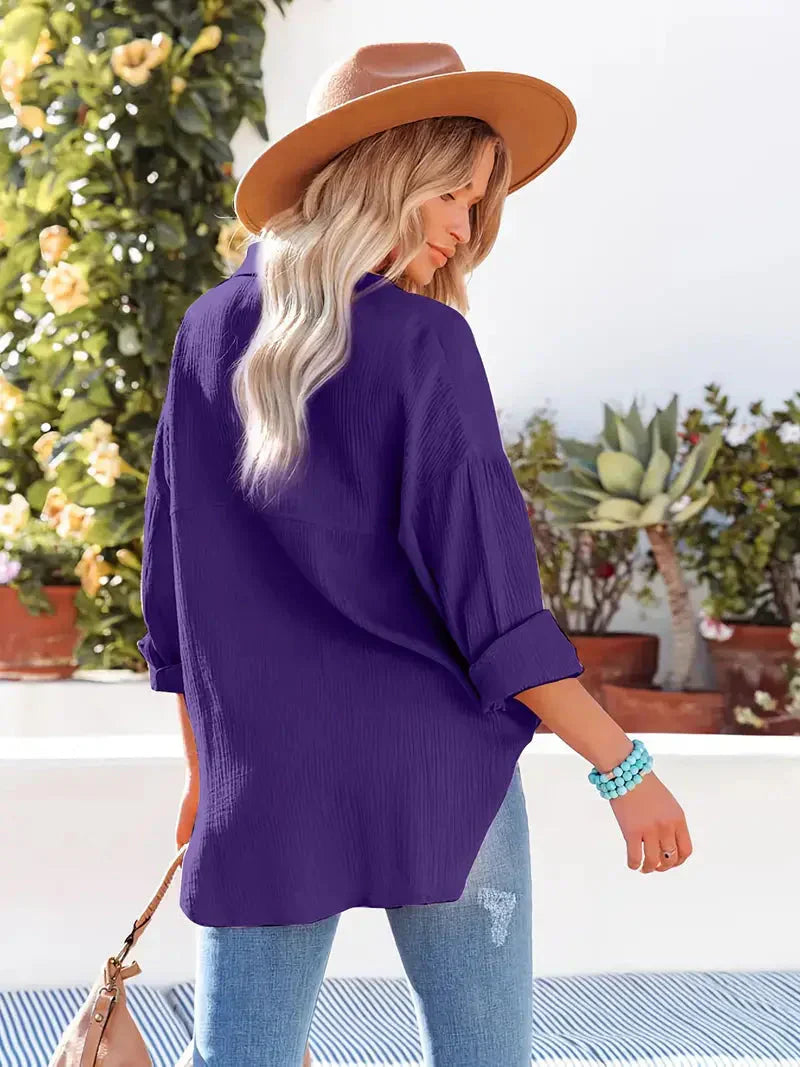Dames blouse lange mouwen – Elegante blouse van katoen voor casual en feestelijk