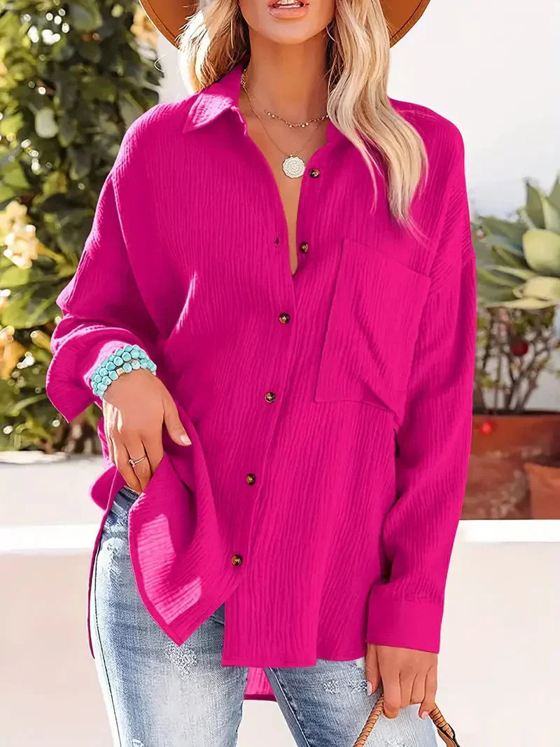 Dames blouse lange mouwen – Elegante blouse van katoen voor casual en feestelijk