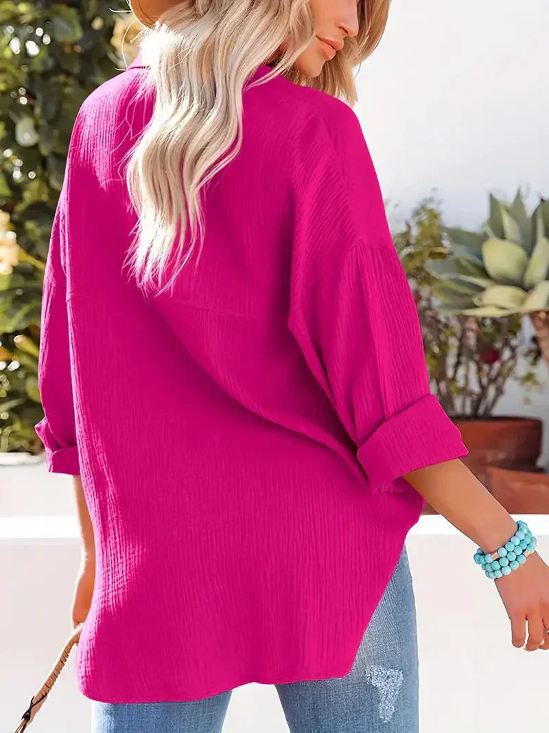 Dames blouse lange mouwen – Elegante blouse van katoen voor casual en feestelijk