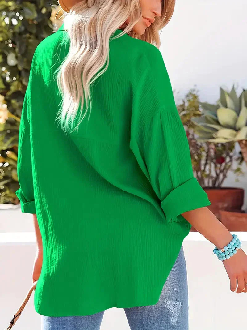 Dames blouse lange mouwen – Elegante blouse van katoen voor casual en feestelijk