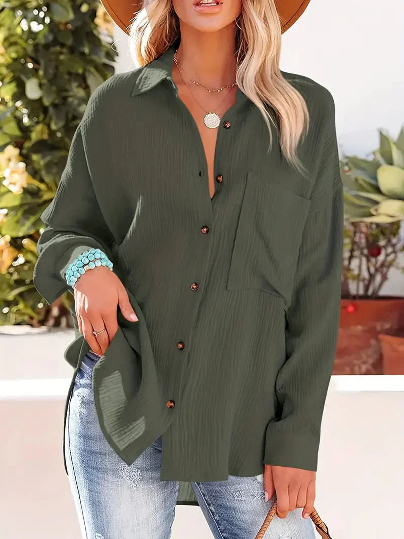 Dames blouse lange mouwen – Elegante blouse van katoen voor casual en feestelijk