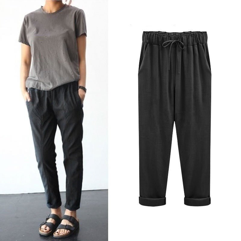 Casual damesbroek – Losse broek voor dames van ademend katoen, trendy stijl