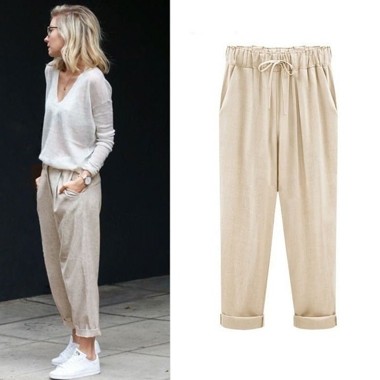 Casual damesbroek – Losse broek voor dames van ademend katoen, trendy stijl