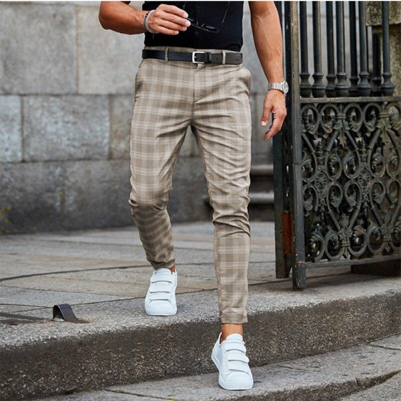 Chino broek heren – Geruite casual broek van katoen voor dagelijks gebruik