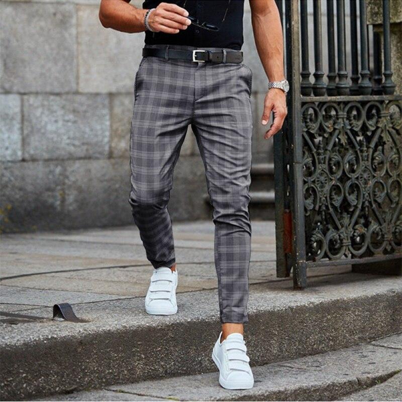 Chino broek heren – Geruite casual broek van katoen voor dagelijks gebruik