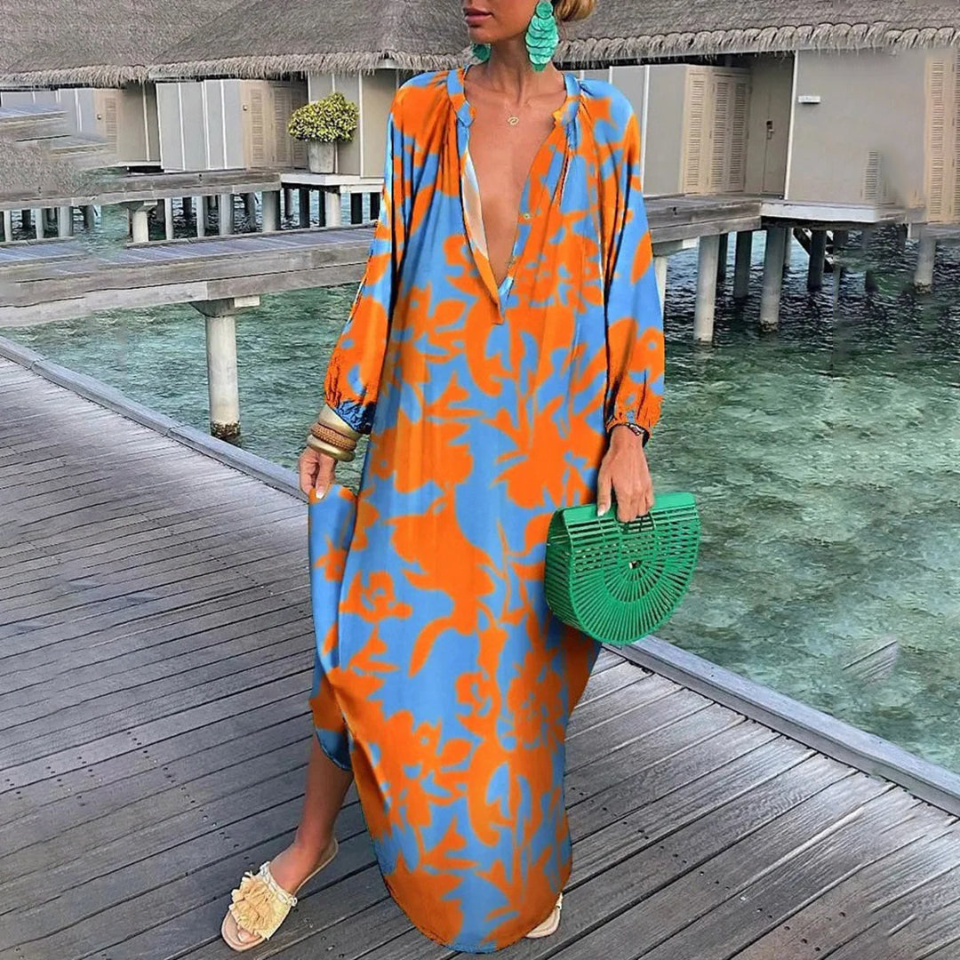 Boho jurk dames – Elegante bohemian jurk met bloemenprint voor zomer en feest
