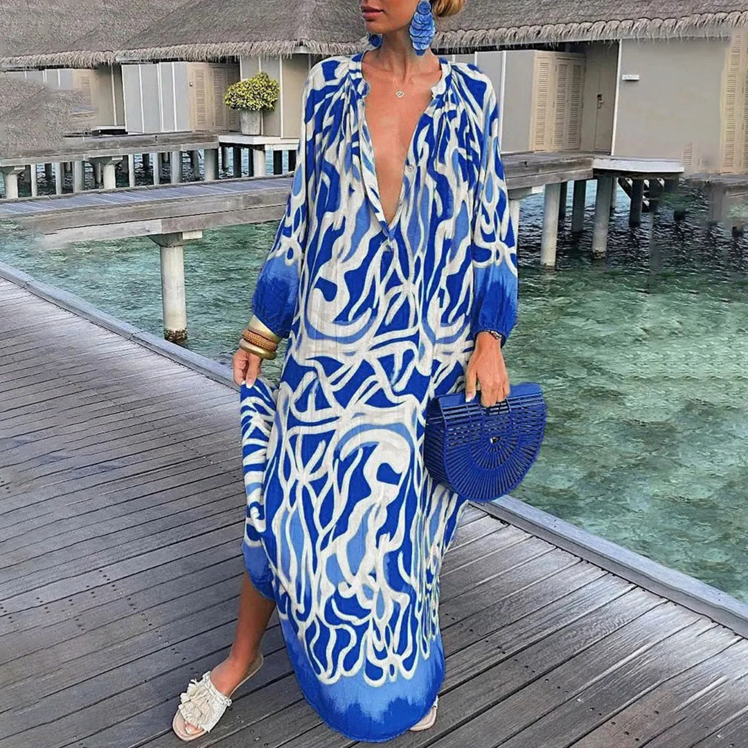 Boho jurk dames – Elegante bohemian jurk met bloemenprint voor zomer en feest