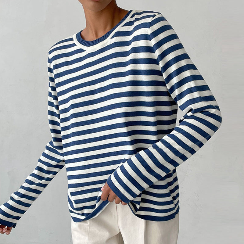Gestreept dames top – Langarmige blouse met trendy strepen voor casual stijl