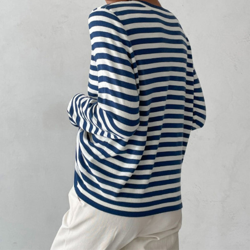 Gestreept dames top – Langarmige blouse met trendy strepen voor casual stijl
