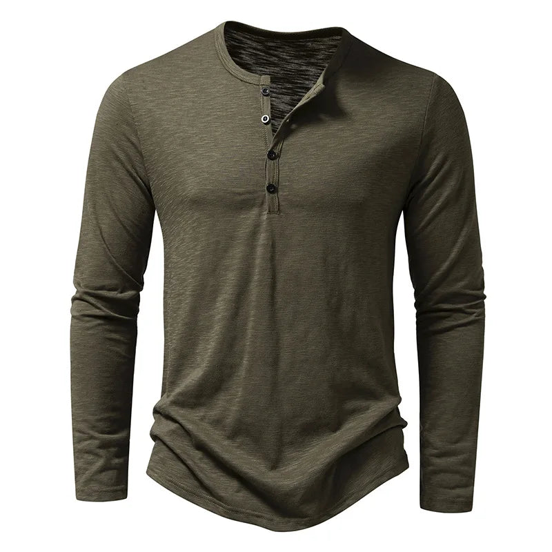 Heren Overhemd Lange Mouwen – Comfortabel Henley Shirt voor Dagelijks Gebruik
