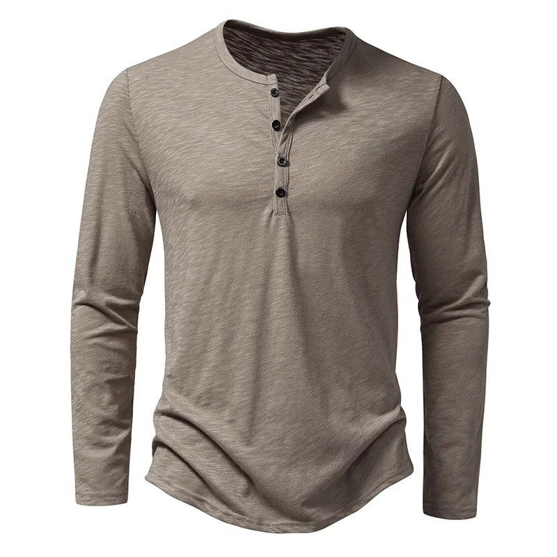 Heren Overhemd Lange Mouwen – Comfortabel Henley Shirt voor Dagelijks Gebruik