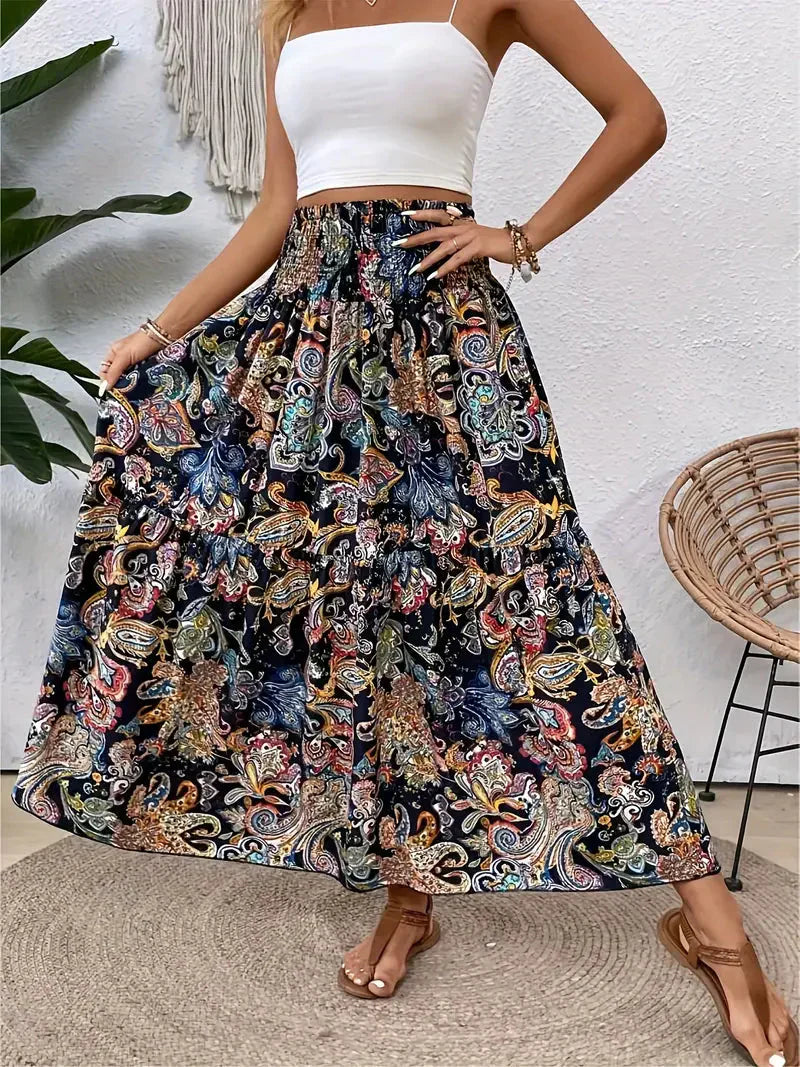 Maxi Rok Dames – Gedrukte Maxirok voor Zomer en Feestelijke Gelegenheden