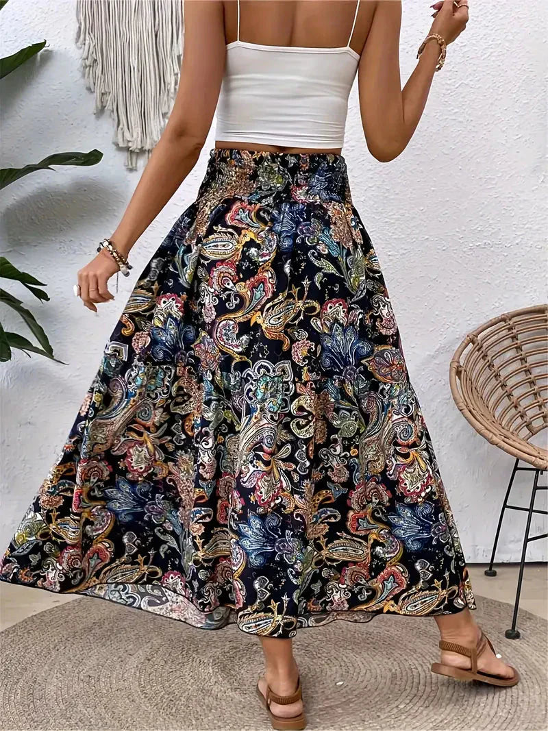 Maxi Rok Dames – Gedrukte Maxirok voor Zomer en Feestelijke Gelegenheden