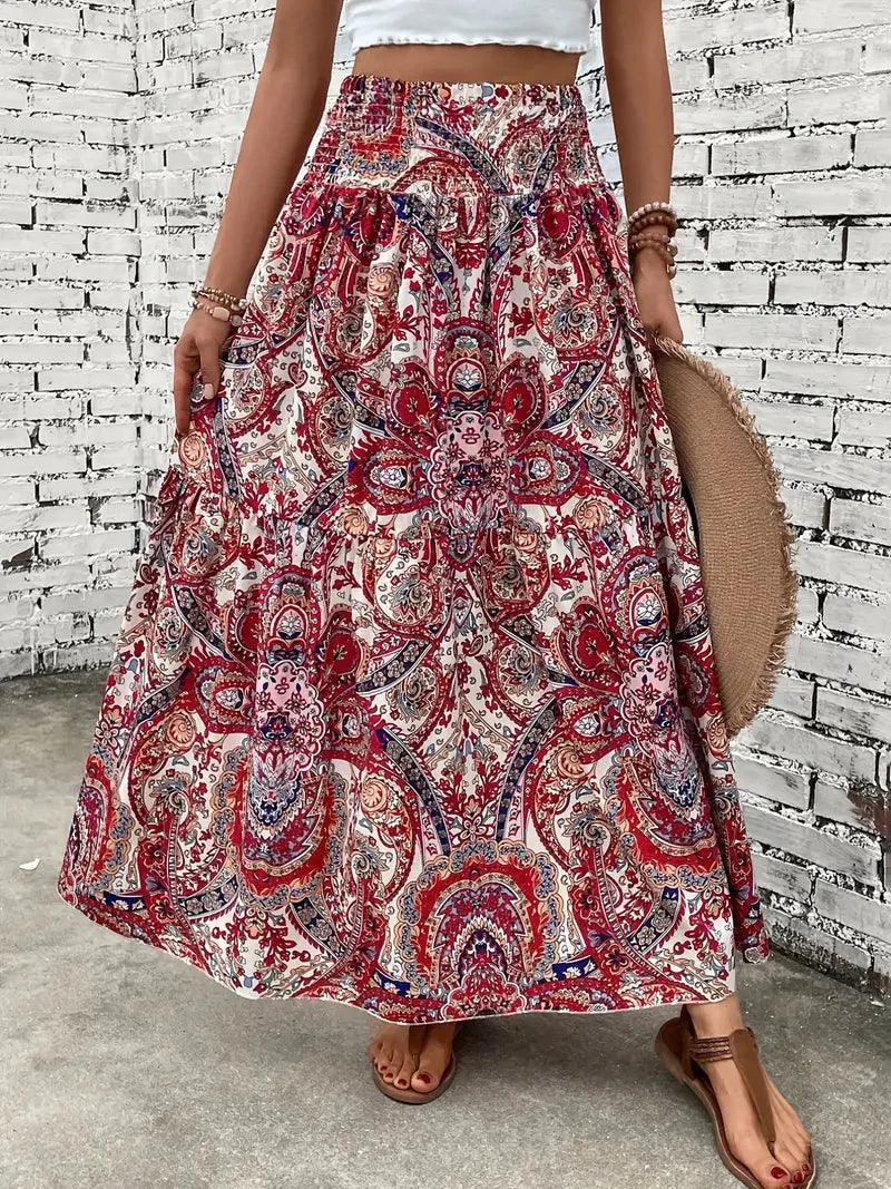 Maxi Rok Dames – Gedrukte Maxirok voor Zomer en Feestelijke Gelegenheden