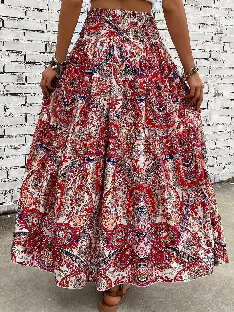 Maxi Rok Dames – Gedrukte Maxirok voor Zomer en Feestelijke Gelegenheden