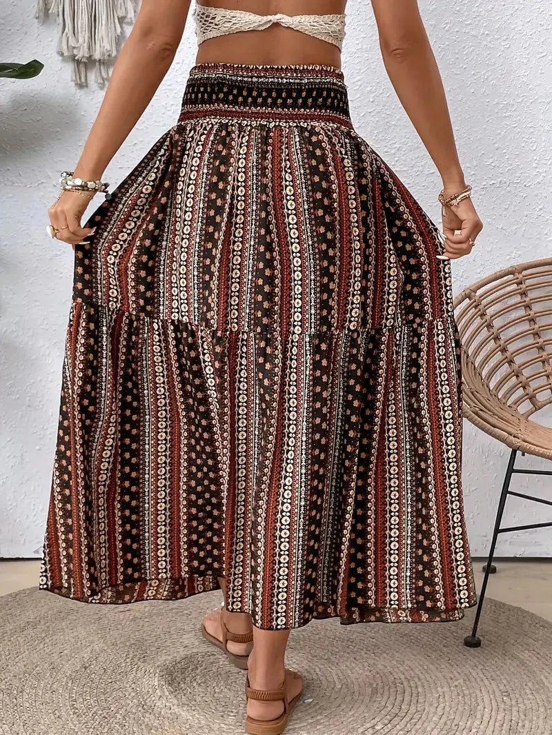 Maxi Rok Dames – Gedrukte Maxirok voor Zomer en Feestelijke Gelegenheden