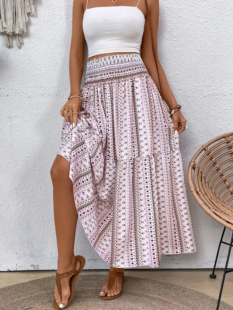 Maxi Rok Dames – Gedrukte Maxirok voor Zomer en Feestelijke Gelegenheden