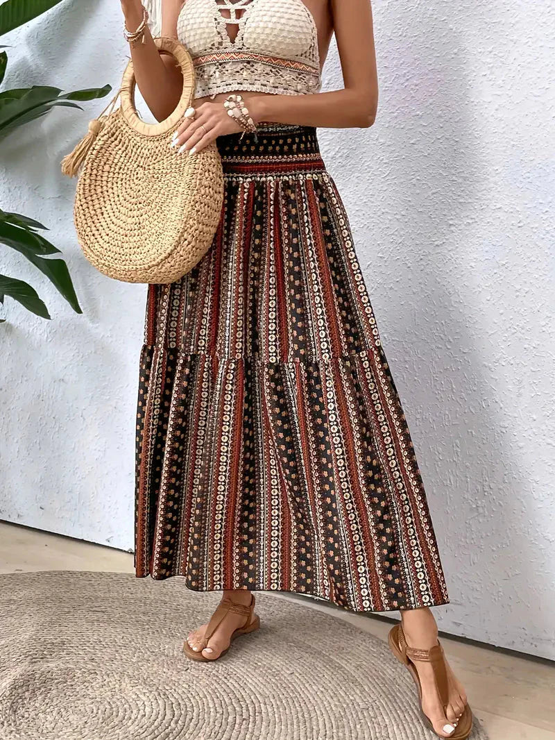 Maxi Rok Dames – Gedrukte Maxirok voor Zomer en Feestelijke Gelegenheden