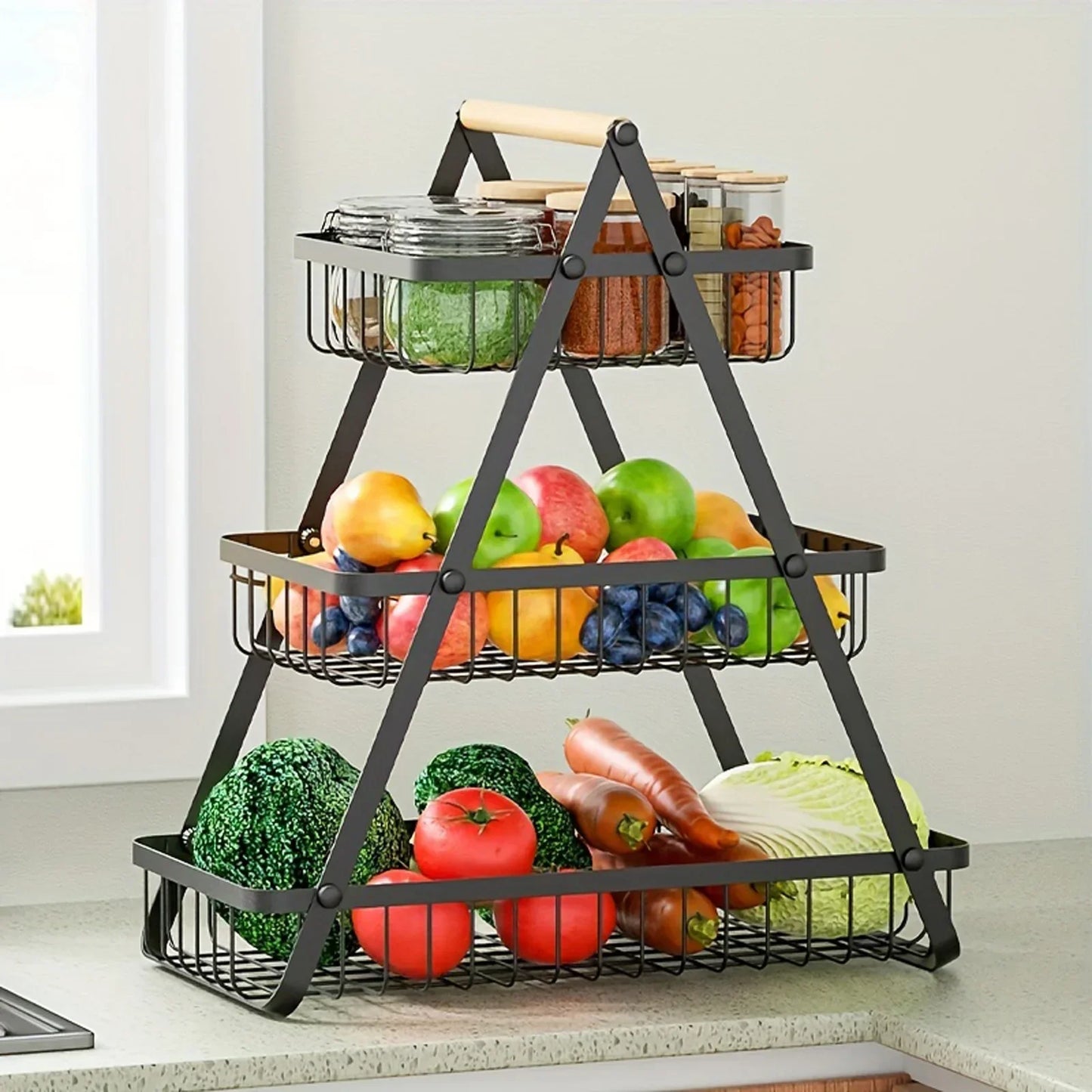 Metalen Fruitmand Stand Keukenopslag Circular