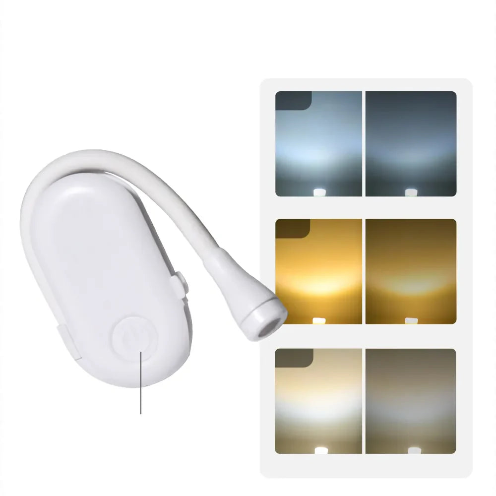 Mini Boeklicht Draagbaar Clip-On Nachtlicht LED USB-opladen Dimbaar