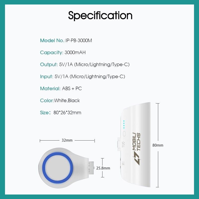 Mini Magnetische Powerbank Draagbaar