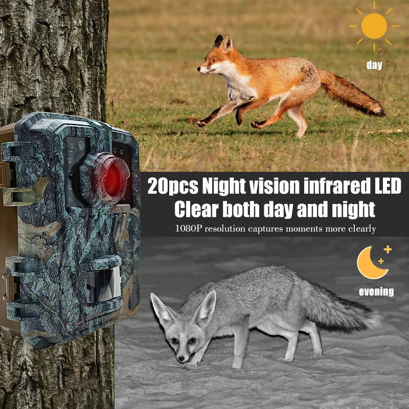 Mini Trailcamera 16MP Nachtzicht PIR Bewegingsdetectie