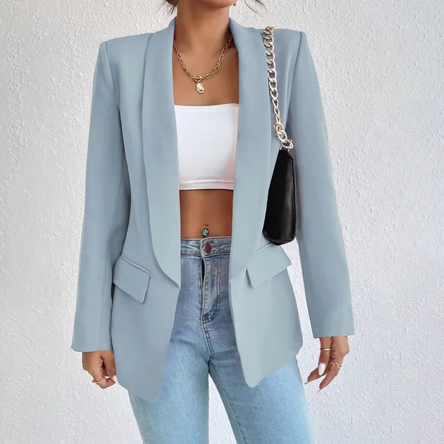 Blazer dames – Stijlvolle open blazer van ademend materiaal voor casual en chic