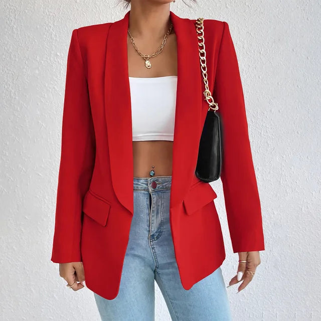 Blazer dames – Stijlvolle open blazer van ademend materiaal voor casual en chic