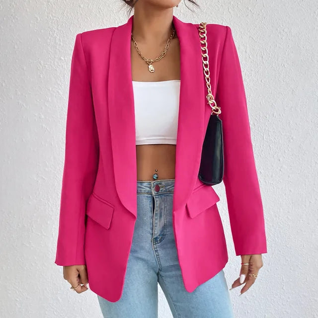 Blazer dames – Stijlvolle open blazer van ademend materiaal voor casual en chic