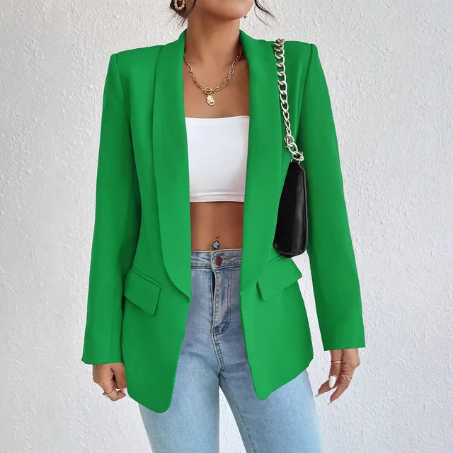 Blazer dames – Stijlvolle open blazer van ademend materiaal voor casual en chic