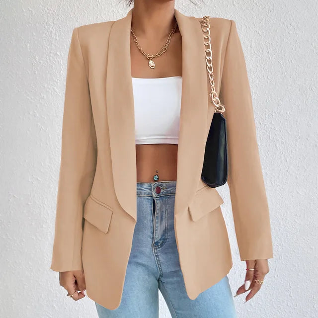 Blazer dames – Stijlvolle open blazer van ademend materiaal voor casual en chic