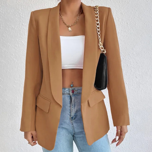 Blazer dames – Stijlvolle open blazer van ademend materiaal voor casual en chic
