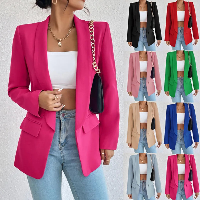 Blazer dames – Stijlvolle open blazer van ademend materiaal voor casual en chic