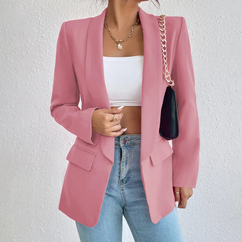 Blazer dames – Stijlvolle open blazer van ademend materiaal voor casual en chic