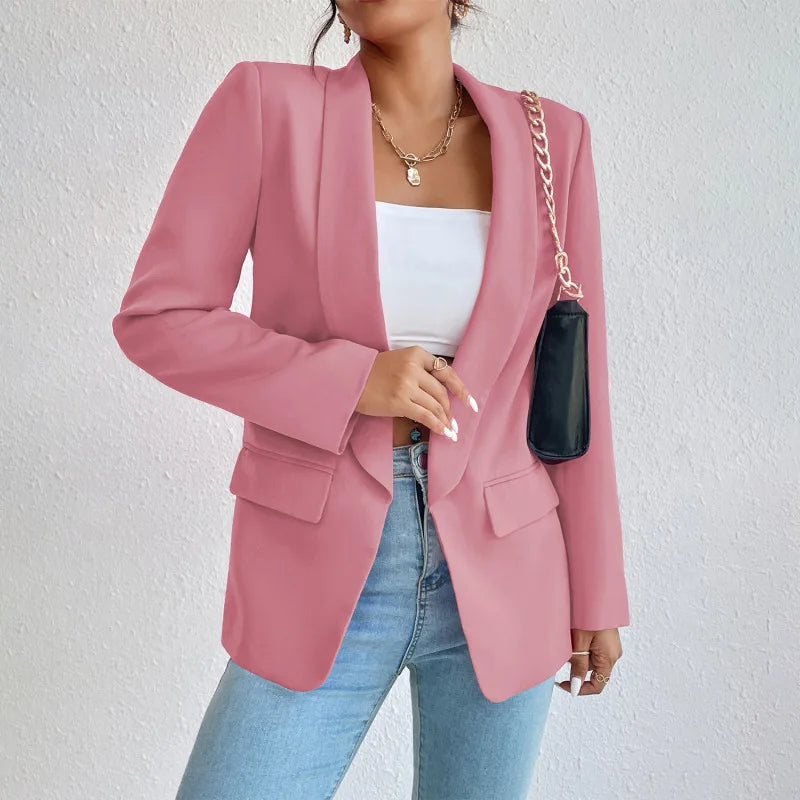 Blazer dames – Stijlvolle open blazer van ademend materiaal voor casual en chic
