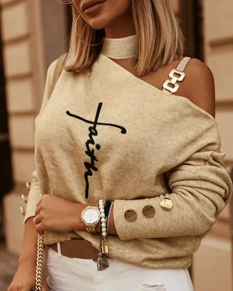 Off-Shoulder Pullover Dames – Elegante trui met off-shoulder design voor casual stijl