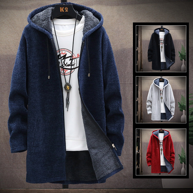 Heren Hoodie – Lange Hoodie met Zijzakken, Comfortabele Casual Mode