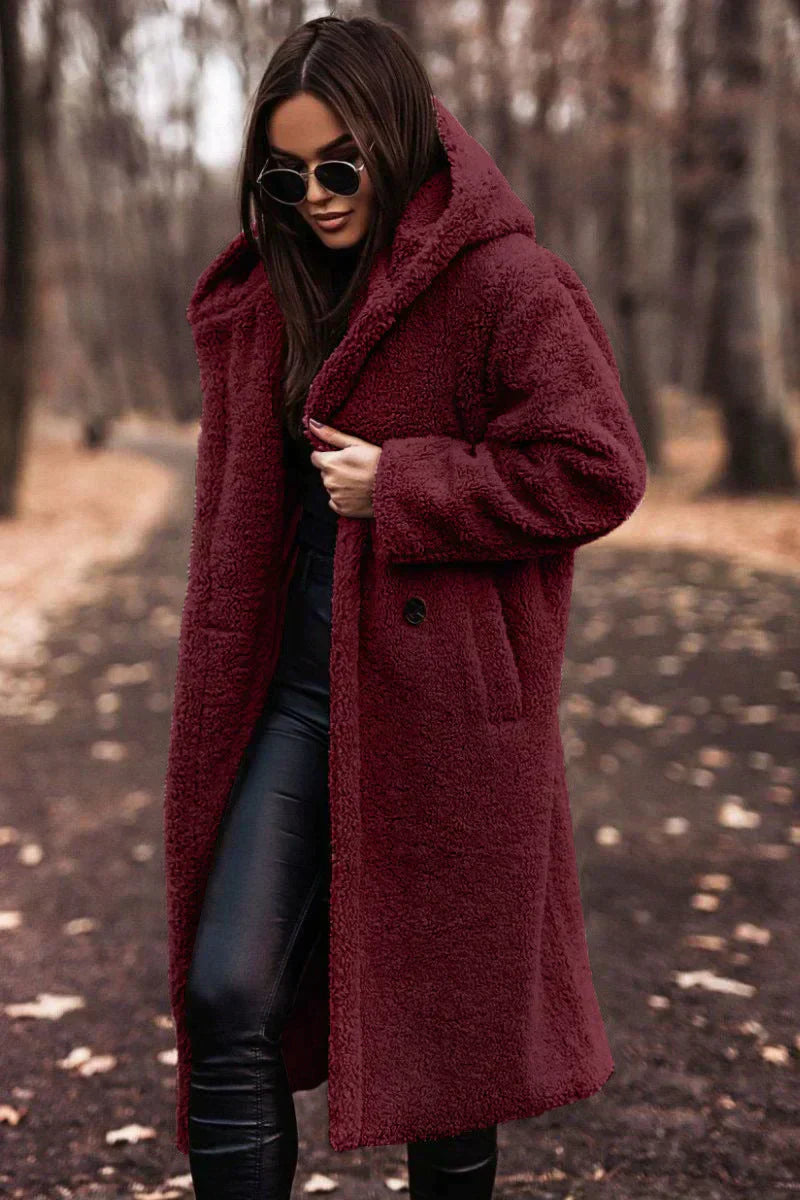 Dames Teddymantel Lange – Luxe Teddyjas voor Koud Weer en Casual Stijl