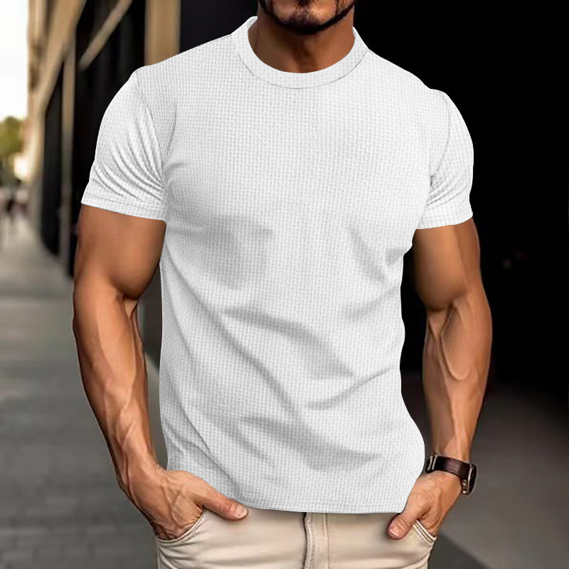 Rundhals-Shirt Heren – Comfortabel T-shirt Katoen Slim Fit voor Casual Dagen