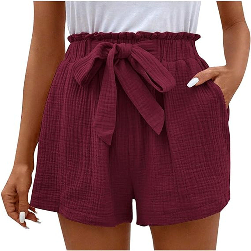 Hoge Taille Dames Short – Modieuze Korte Broek van Katoen voor Zomeroutfits