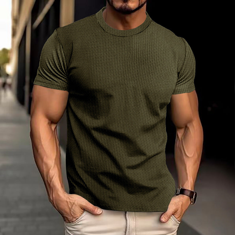 Rundhals-Shirt Heren – Comfortabel T-shirt Katoen Slim Fit voor Casual Dagen