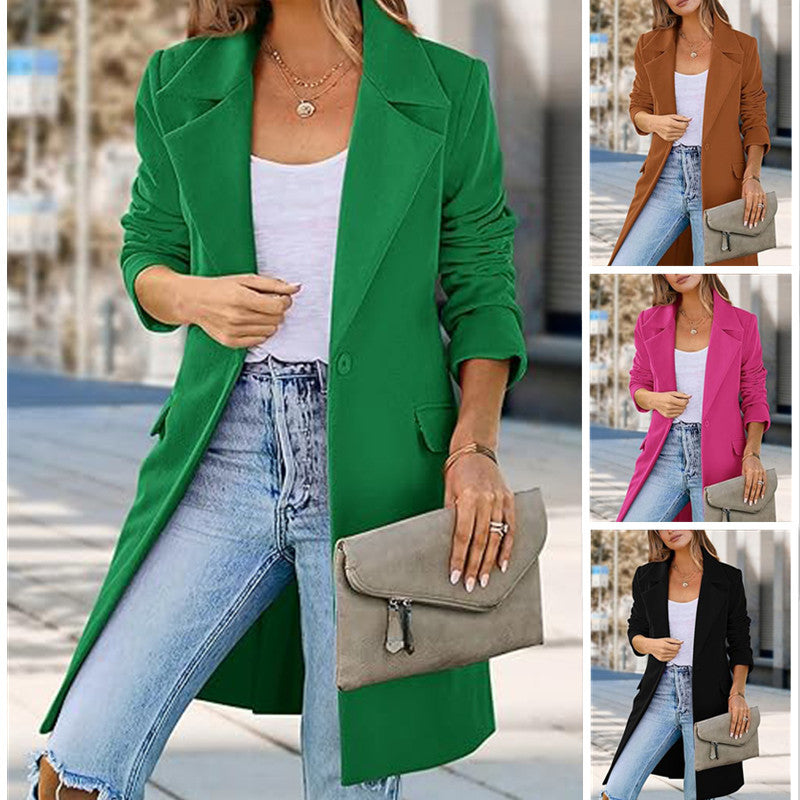 Lange Dames Mantel – Open Voorkant, Elegante en Comfortabele Winterjas