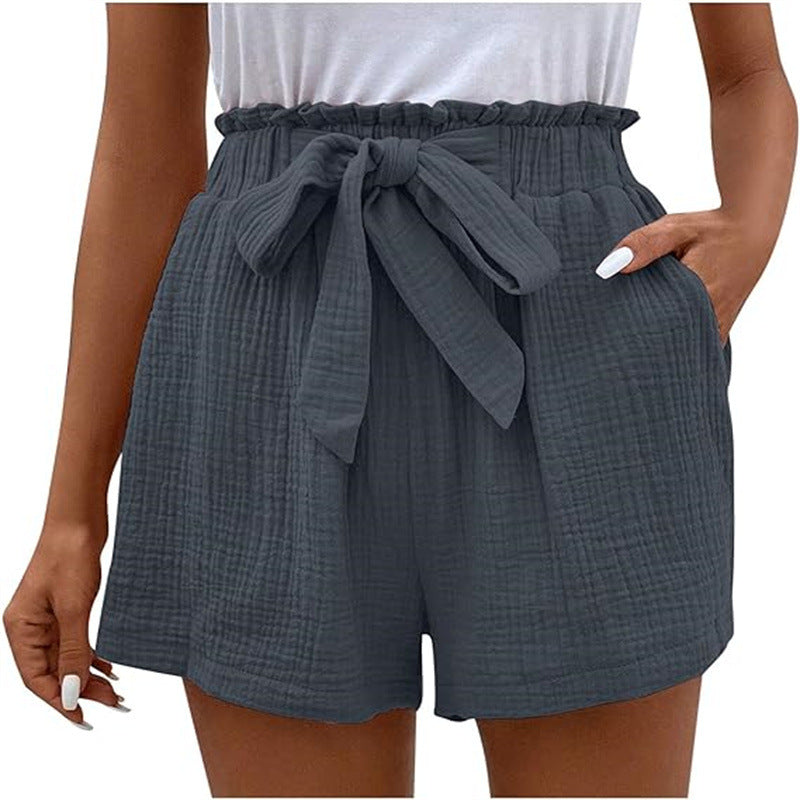Hoge Taille Dames Short – Modieuze Korte Broek van Katoen voor Zomeroutfits